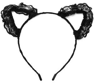 Uplift Essentials Cute Lace Black Cat Ears Headband Sexy Cosplay & Party Hair Accessory style 11