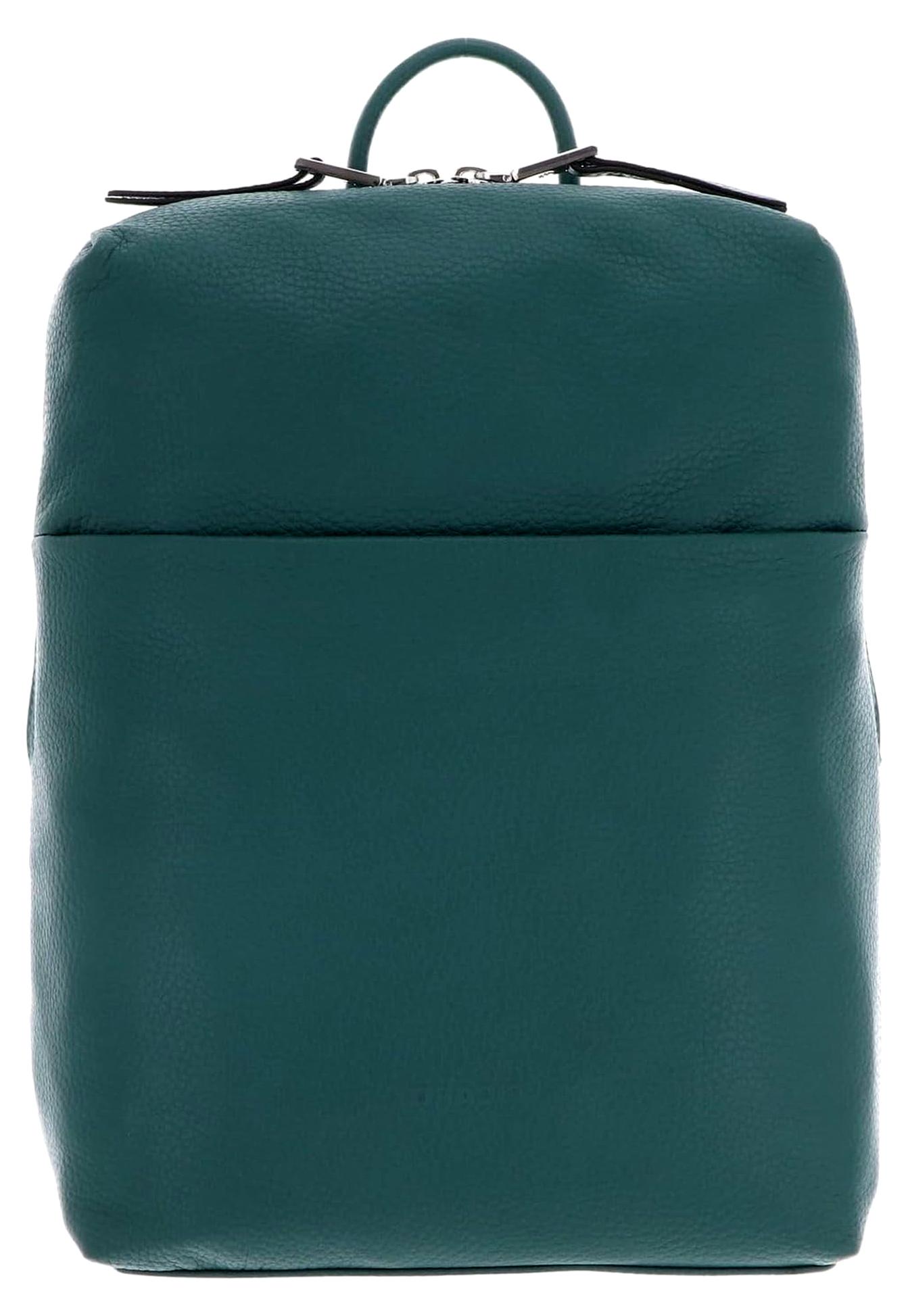 Leder Rucksack Freizeitrucksack mit Laptopfach in Smaragd dunkelgrün