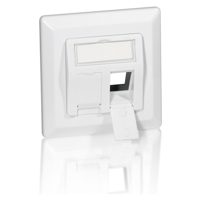 equip Unterputzdose für 2 Keystones mit Abdeckung und Zentralplatte reinweiss (761303)