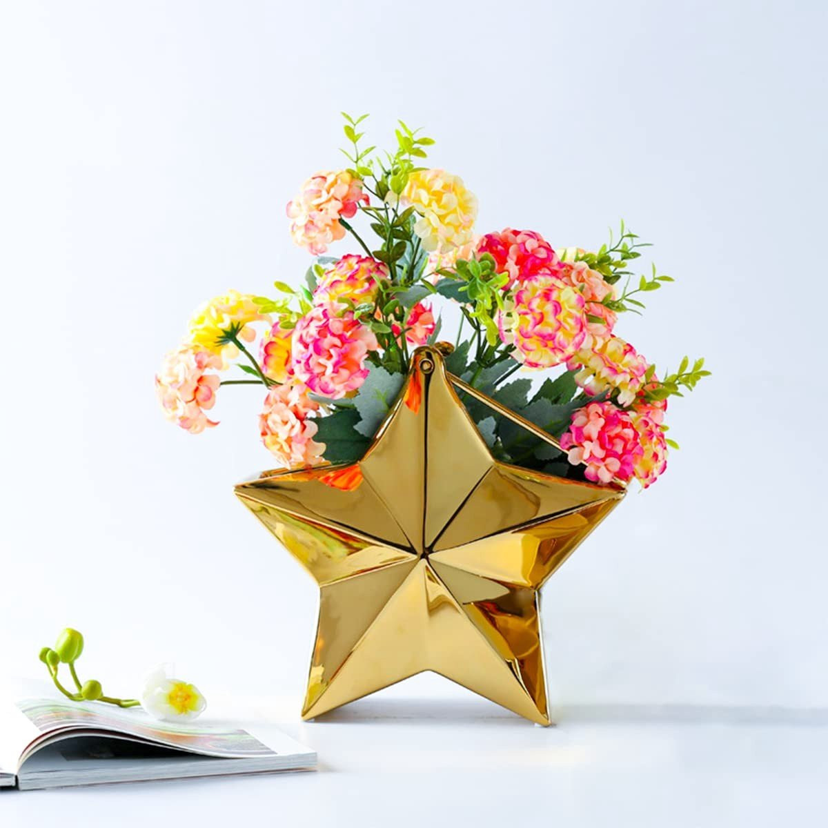 Merkloze Stervormige Keramische Vaas voor Bloemen en Decoratie