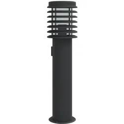 vidaXL Wegeleuchte mit Steckdose Schwarz 60 cm Edelstahl