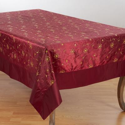 Saro Lifestyle Traditional Glam Embroidered Sequined Tablecloth