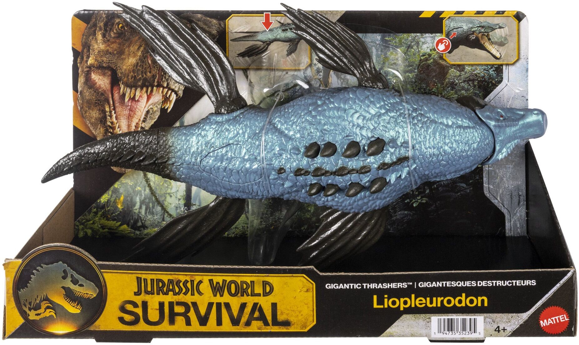 Jurassic World Liopleurodon Dinosaur Figure by Mattel - Large Marine Reptile with Movable Joints - Ages 6 and Up