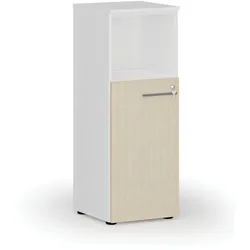 Büro-Kombischrank PRIMO WHITE, 400 x 420 x 1087 mm, weiß/Birke