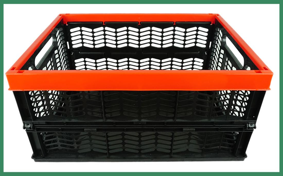 Novaliv Set van 6 Inklapbare Opbergboxen met Handvatten, 30 Liter, Zwart
