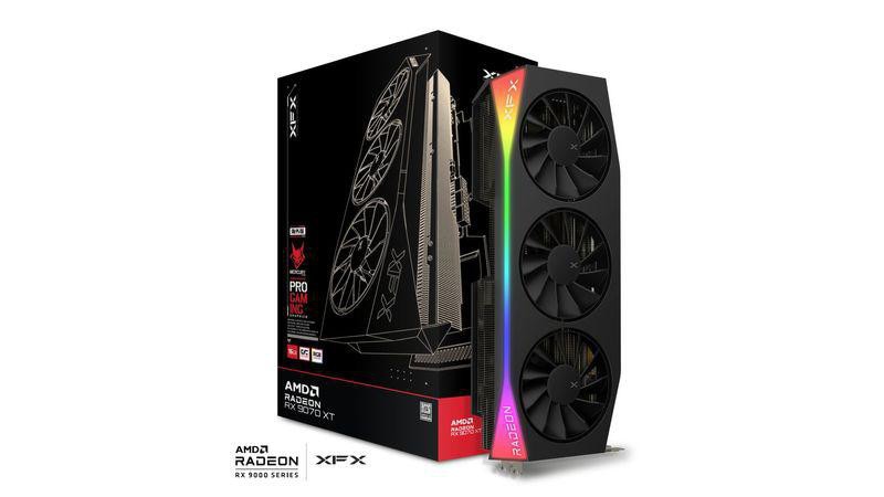 XFX Mercury Gaming RGB RX 9070 XT OC Black Grafikkarte 16GB GDDR6 DP/HDMI RX-97TRGBBB9