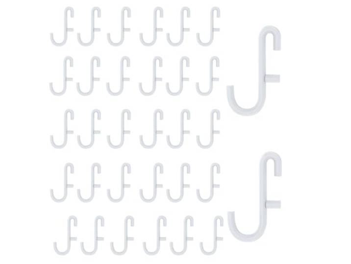 30 Pièces Crochets pour panneau perforé IKEA Skadis Outil de rangement Accessoires pour panneau perforé Organisateurs pour maison\, bureau\, atelier (Blanc)