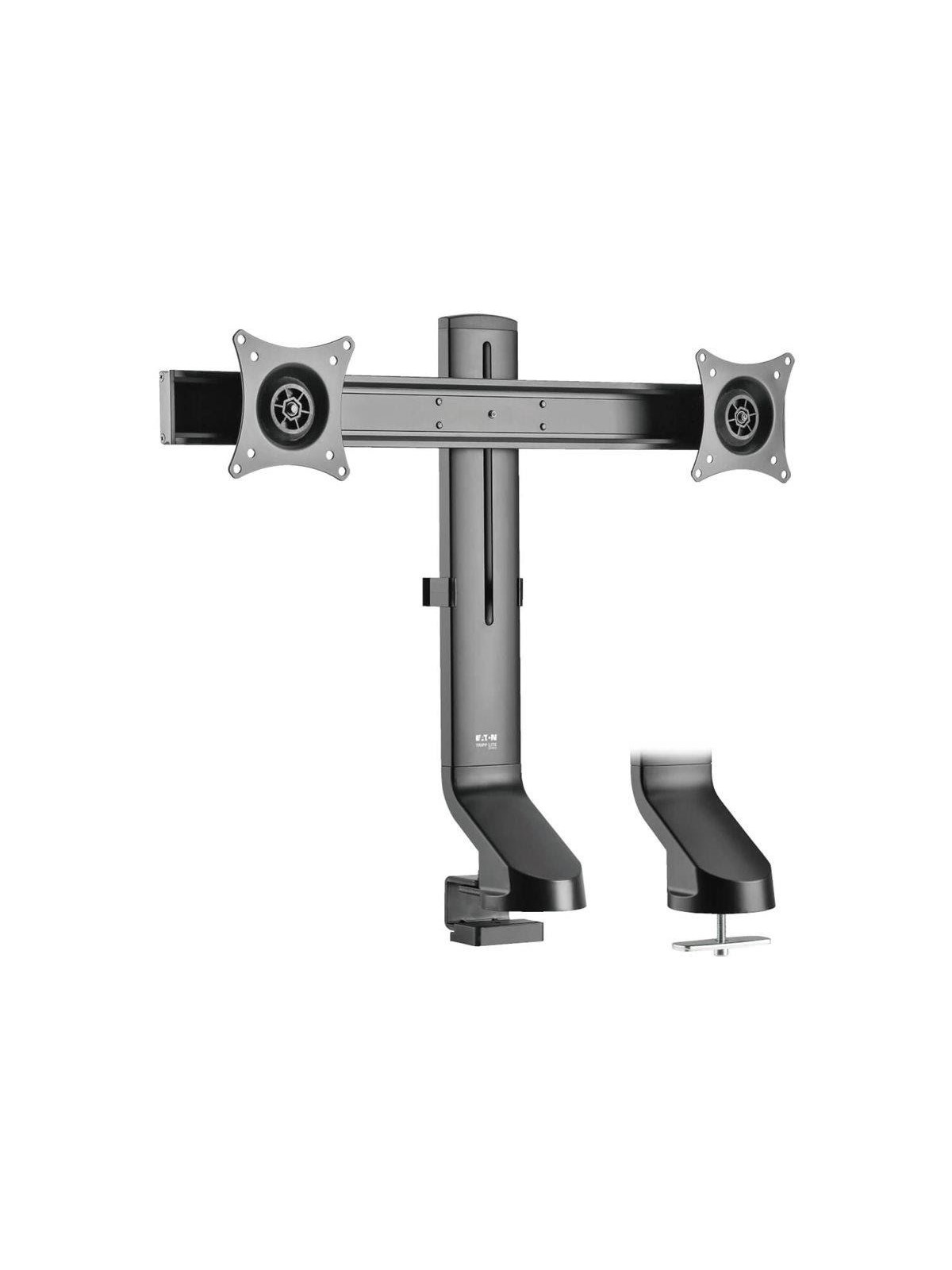 Tripp Lite Eaton Series Dual-Display Monitor Arm with Desk Clamp and Grommet - Height Adjustable 17" to 27" Monitors