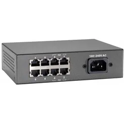 LEVEL ONE 10.5" 8 Port 10/100Mbps Switch mit 4 PoE Ports und internem Netzteil (max. 65.0W)