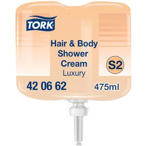 Tork Duschgel Luxury Hair & Body, 420662, S2, unisex, pH-hautneutral, Nachfüllpack, 475ml