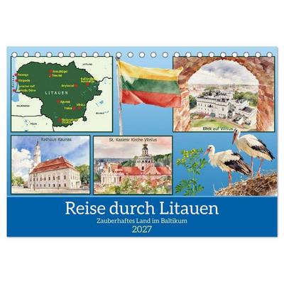 Reise durch Litauen (Tischkalender 2027 DIN A5 quer), CALVENDO Monatskalender