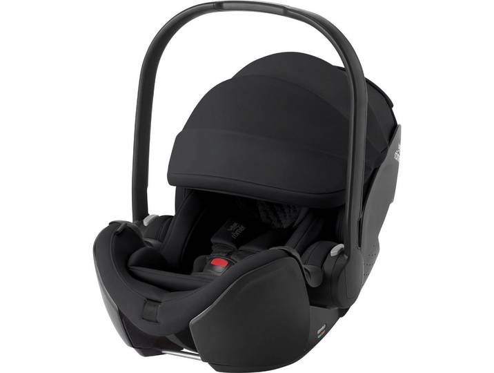 Britax Römer Babyschale Baby-Safe Pro, Schwarz, Kunststoff, 44x62.5x65.5 cm, ECE R 129 i-Size, abnehmbarer und waschbarer Bezug, Gurtlängenverstellung, Sonnendach, integriertes Gurtsystem, optimaler Aufprallschutz, schnell und leicht im Auto montierbar, verstellbare Sitz- und Schlafpositionen, Isofix-Befestigung, 3-Punkt-Gurt, Baby on Tour, Babyschalen, Babyschalen