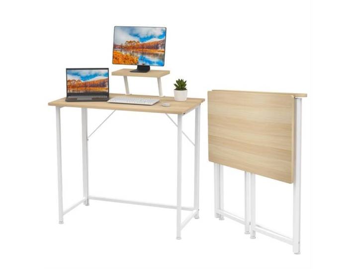 Bureau d'ordinateur pliant - LDSZXNE - 80x45x74cm - Marron - Contemporain - Avec étagère