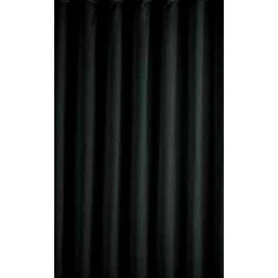 Textil Duschvorhang Uni Schwarz 240x230 cm - Überlänge perfekt für hohe Decken!