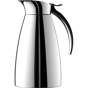 Emsa Thermoskanne Eleganza, Easy Open, 502488, Edelstahl, mit Tipverschluss, silber, 0,6 Liter