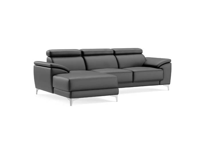 Ecksofa Lynn 2.0, Johann Jakob, kat. d, life line schwarz, Leder