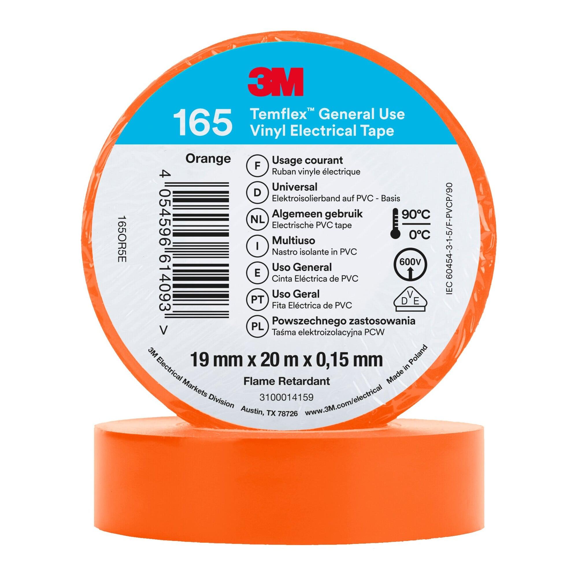 3M Elektro-Isolierband Temflex 165 PVC 19 x 20mm orange (7100184805)