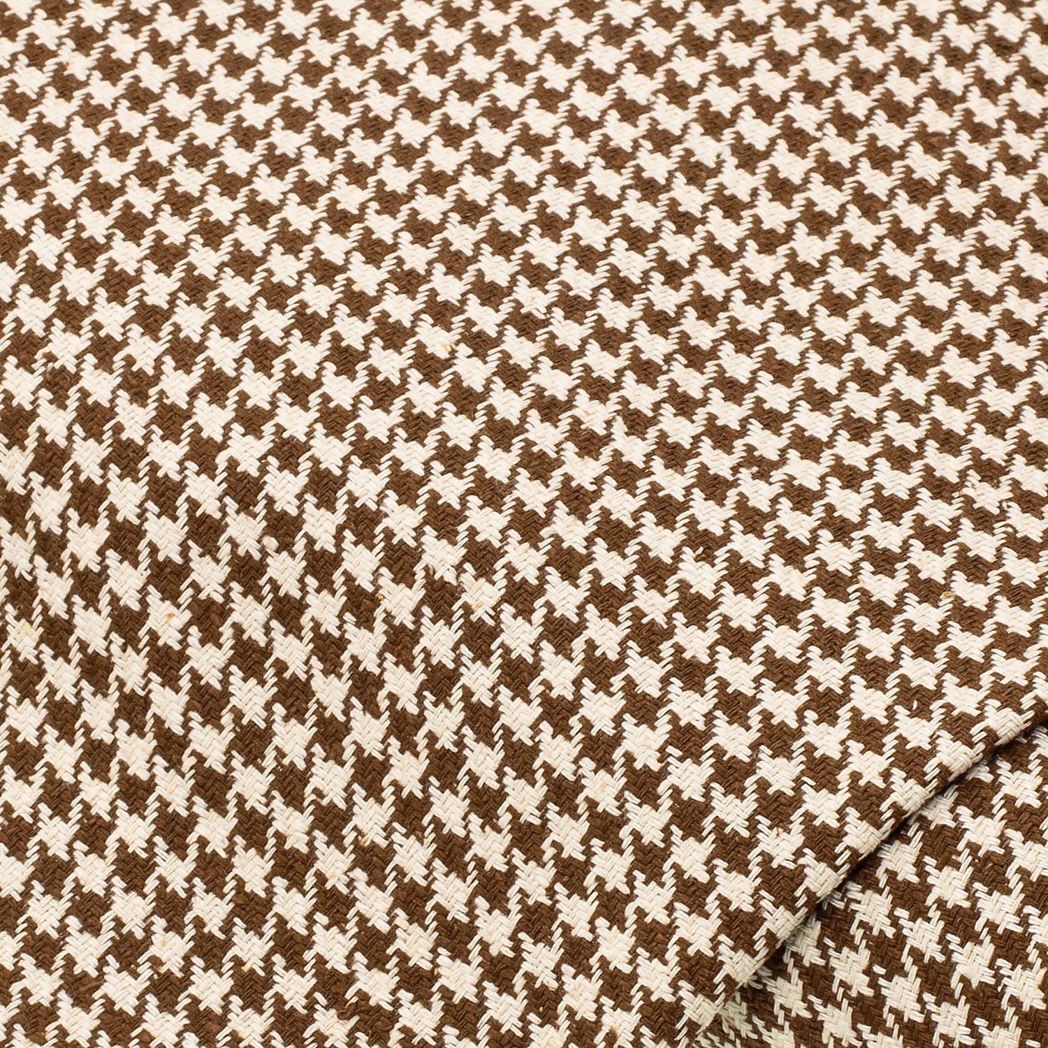 Bourette-Seide "Hahnentritt", braun/creme
