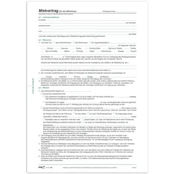 Roth, Formular, Vertrag für die Vermietung eines Hauses