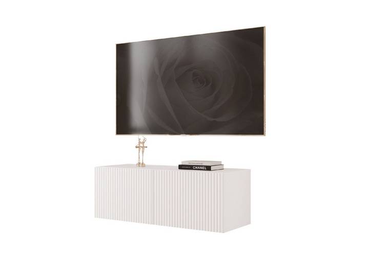 yourhouse24 Lowboard TV ANGEL 100 mit LED-Beleuchtung – Geriffelte Fronten