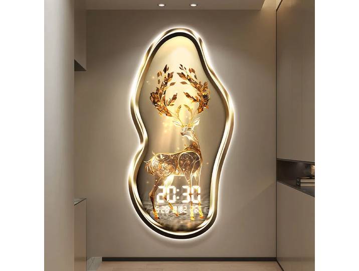 Décoration de chambre, horloge murale, mobilier d'entrée, calendrier perpétuel, horloge murale intelligente, horloge numérique électronique pour salon