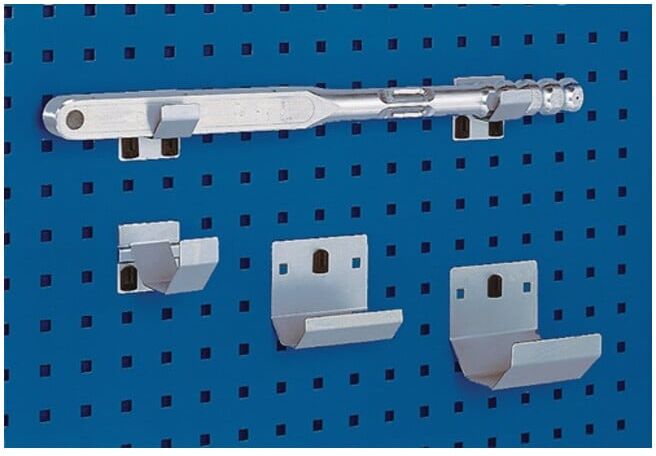 Support p. tube D100xl100mm galvanisé p. panneaux perforés 2pièces/sachet BOTT (14015044)