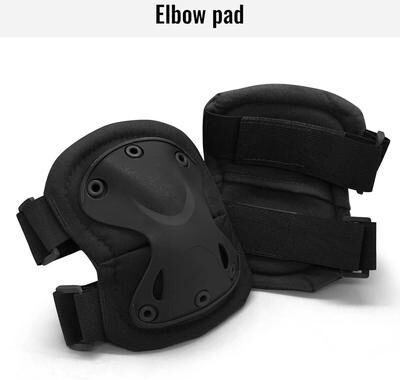 Uplifted Finds Advanced Tactical Combat Knee And Elbow Protective Pads Set 2 Pcs Elbow Black