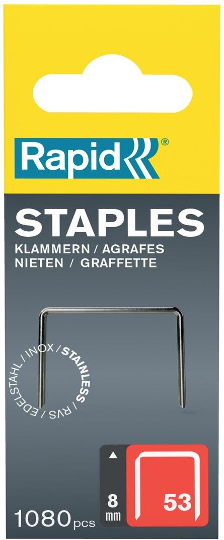 Isaberg Rapid AB Rapid Typ 53 Feindrahtklammer Edelstahl 8 mm