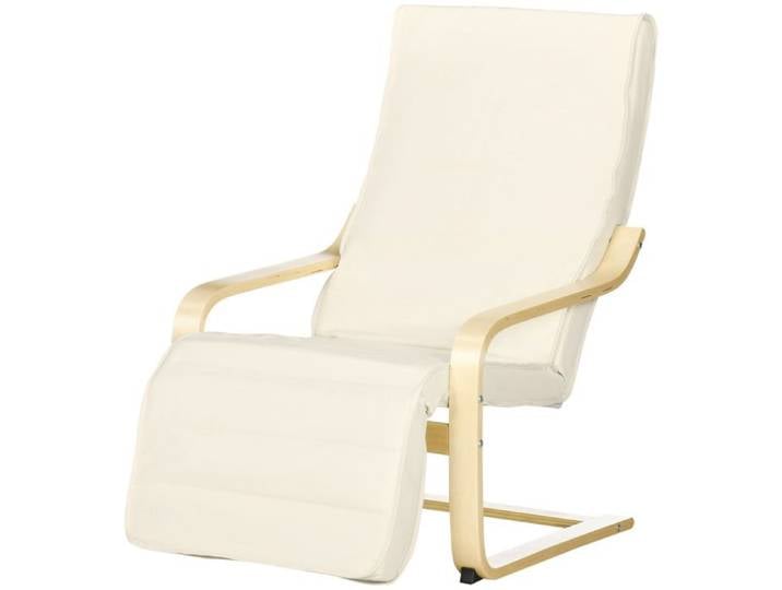 Fauteuil relax avec repose-pieds réglable crème
