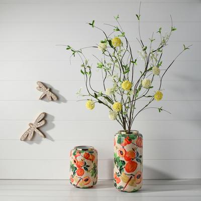 Regency International "8-12"" Iron Peach Orchard Vase Set of 2"