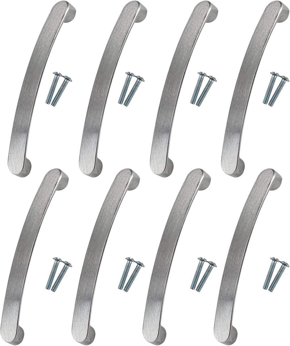 Set van 8 RVS Keukenmeubel Handgrepen met 128mm Afstand en 16 Schroeven