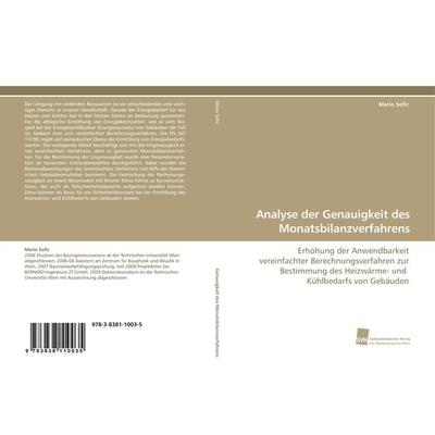 Analyse der Genauigkeit des Monatsbilanzverfahrens, Taschenbuch von Mario Sofic, Südwestdeutscher Verlag für Hochschulschriften, 978-3-8381-1003-5