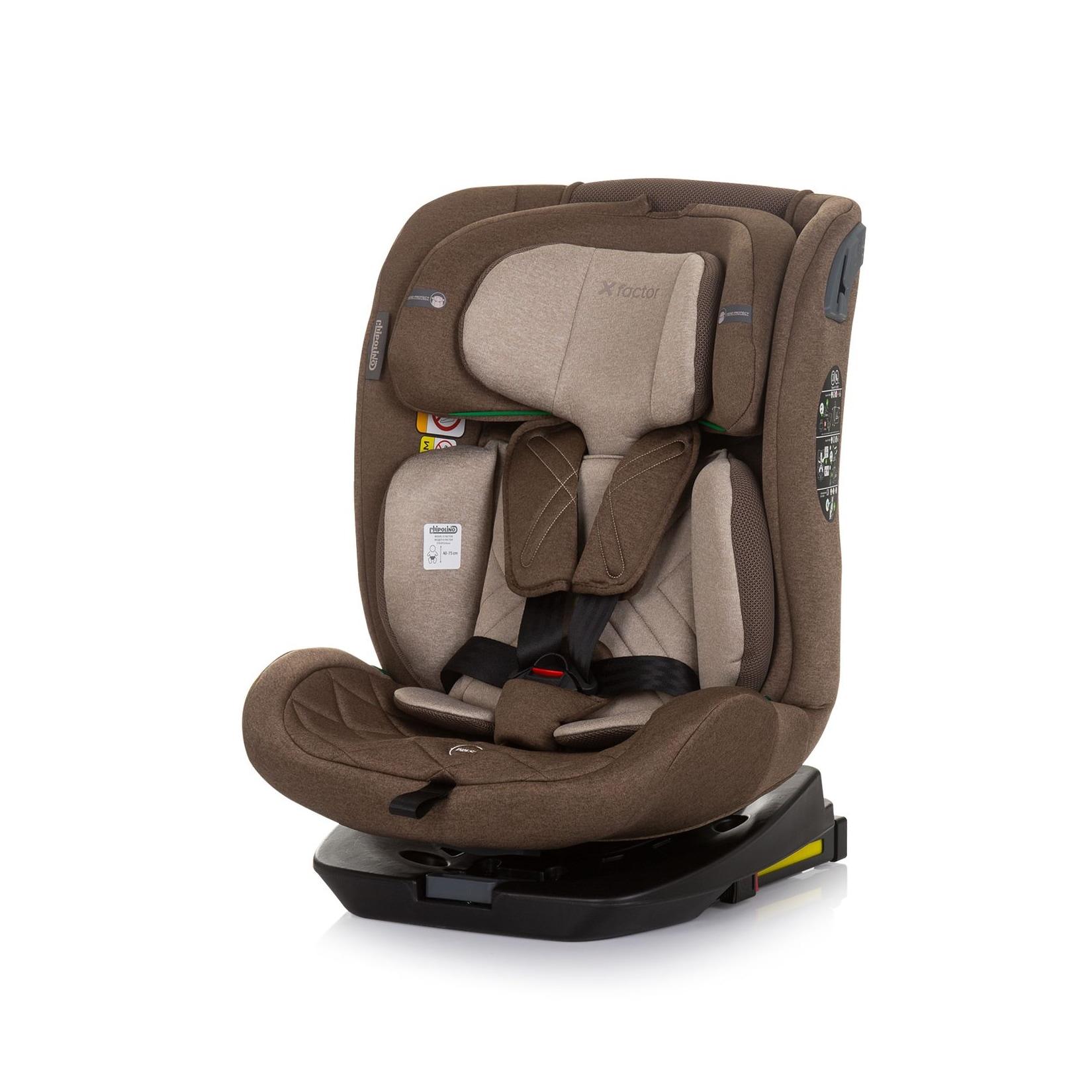 Chipolino Kindersitz X-Factor i-Size (40 - 150 cm) Isofix verstellbar drehbar braun