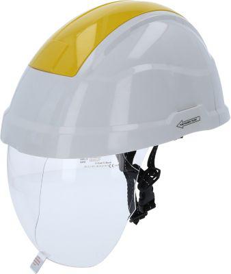 Arbeits-Schutzhelm mit Gesichtsschutz, gelb