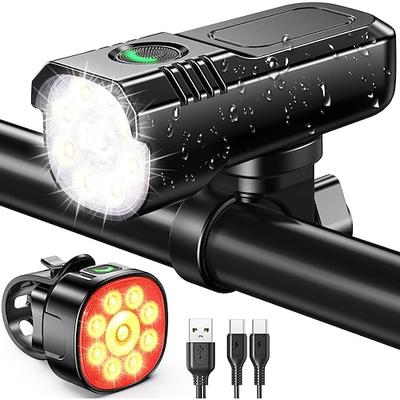 Aluminium-Fahrradlichter superhell, 1000 Lumen Fahrradlichter, verschiedene Modi robustes Fahrradlicht aus Aluminiumlegierung, IP65 wasserdicht per USB wiederaufladbares Fahrrad-Scheinwerfer- und
