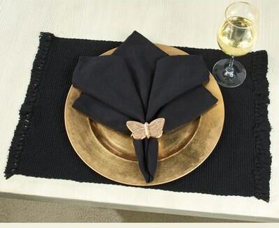 Park Designs Casual Classics Placemats Set of Four, Set of Four, Black