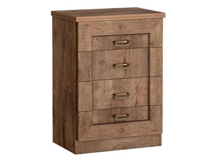 Kommode LEIKANGER - Dunkleiche - Metallgriffe - Schubladen - 63 x 90 x 44 cm