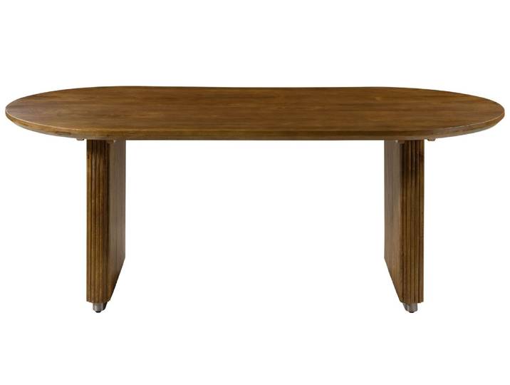 Esstisch oval Mango 180x90x45x76 braun lackiert BARCELONA #227