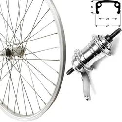 Hinterrad 12" Rücktritt silber Kasten-Alu, RBN,  Zub.