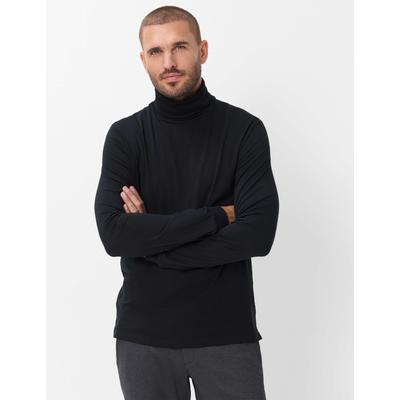 Rollkragenpullover BRAX "Style BENNO", Herren, Gr. XXL (56), schwarz, 98% Baumwolle, 2% Elasthan, Pullover Rollkragenpullover