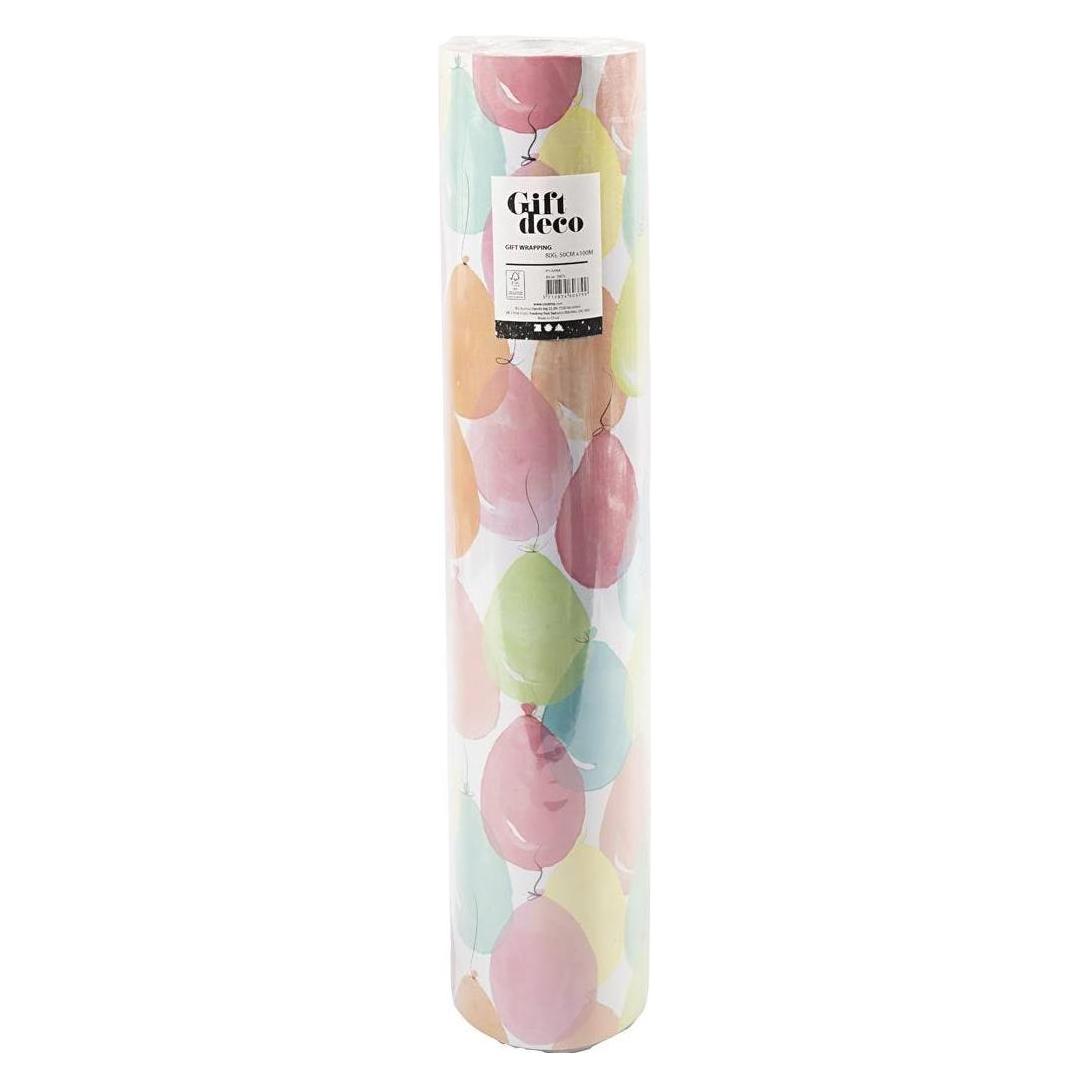 Creativ Company Geschenkpapier 50 cm x 100 m, Luftballons (19874)