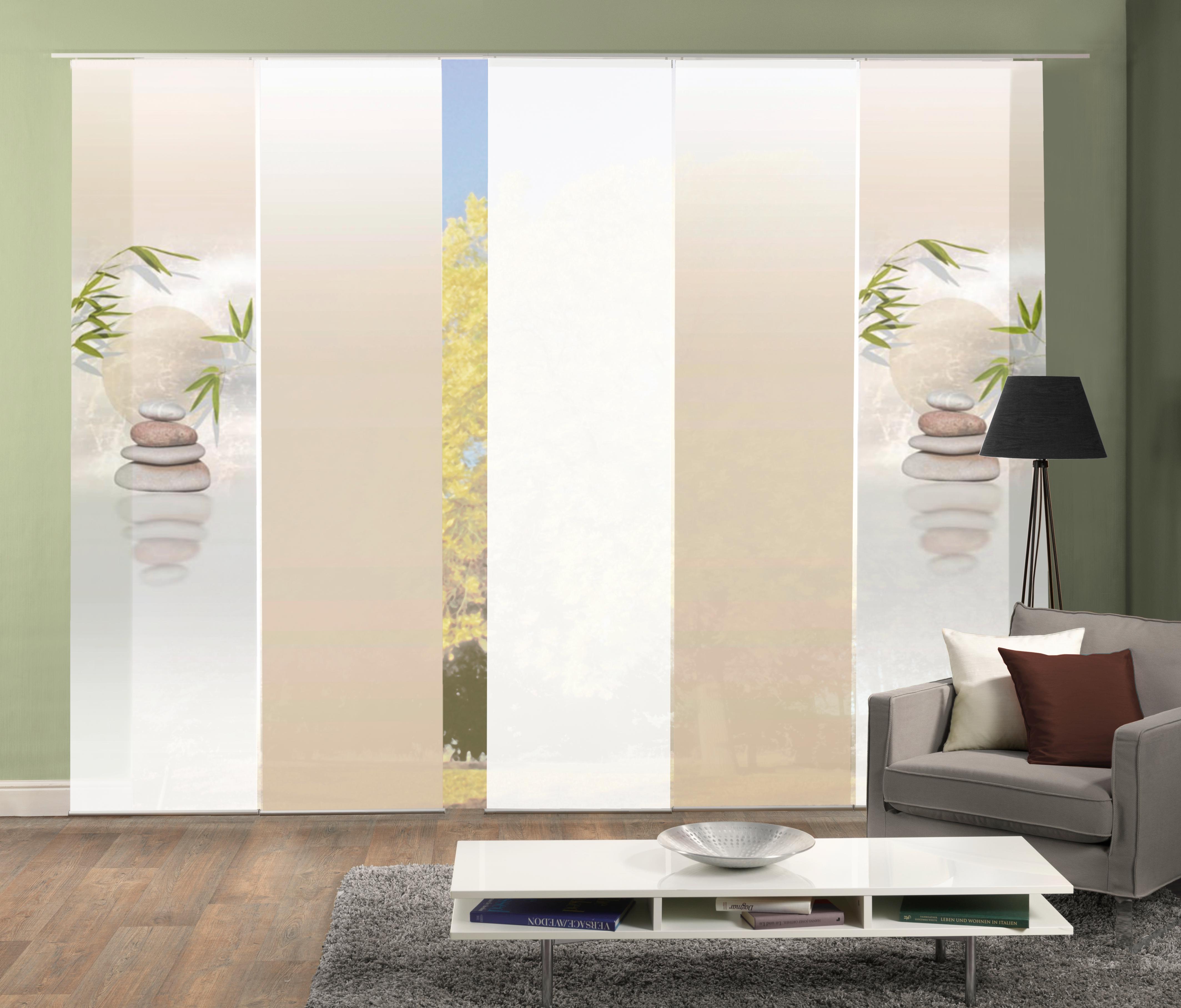 Schiebegardine HOME WOHNIDEEN "BUDA", beige (naturfarben), B:60cm H:245cm, Polyester, Gardinen, Schiebegardine, HxB: 245x60, inkl. Befestigungszubehör naturfarben 245cm, Klettband, 60cm