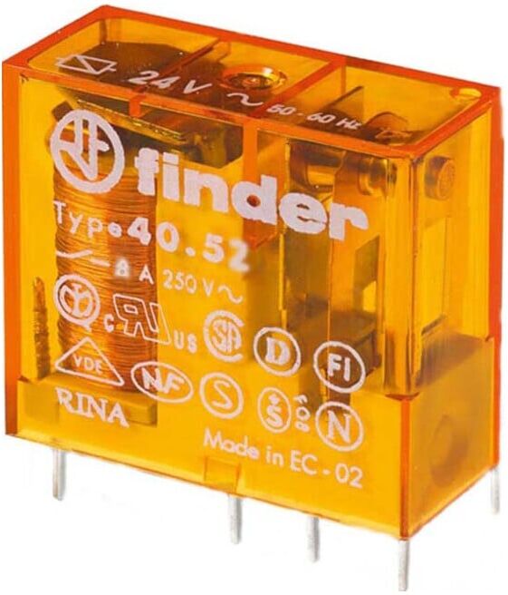 Finder Connecteur à souder/imprimer 230VAC 2W 8A pas 5mm 40.52.8.230.0000 (405282300000)
