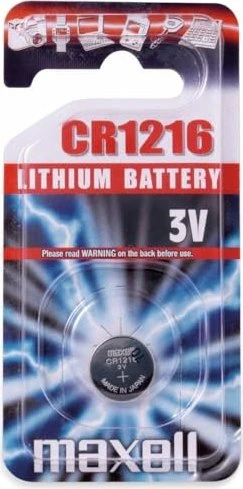 Maxell Lithium Knopfzelle, CR1216, 1er Blister