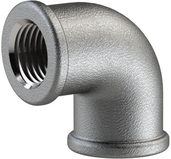 Riegler Coude 90, 90°, FI/FI, Rp 1, fonte malléable noire galvanisée à chaud (TFW 90-10)