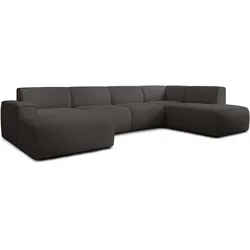 WOHNLANDSCHAFT Didim Grau 378/220/78 cm – großes Sofa stilvoll & bequem R