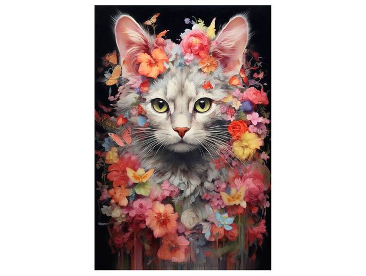 Acrylglasbild Flower Cat image LAND