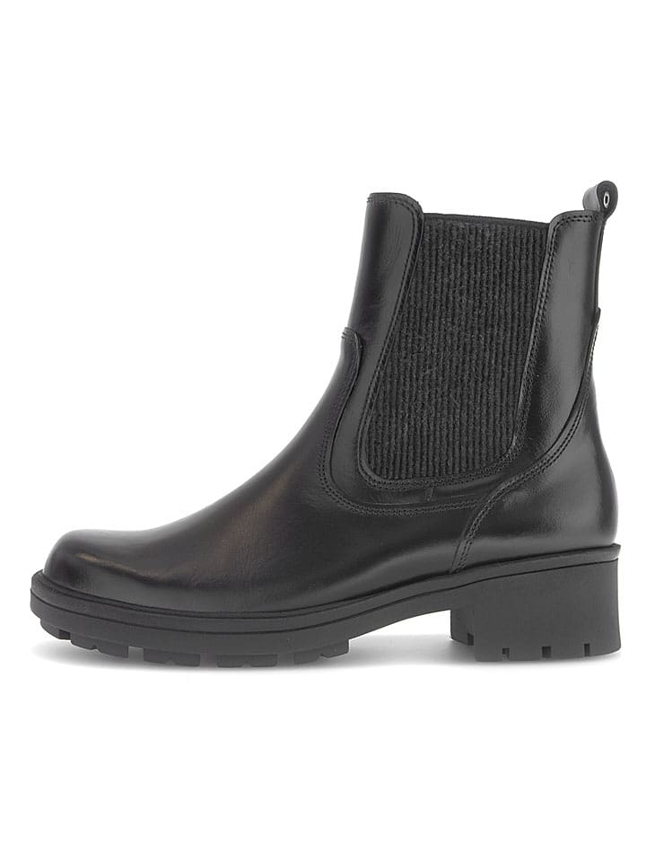 Gabor Leder-Chelsea-Boots in Schwarz - 38,5