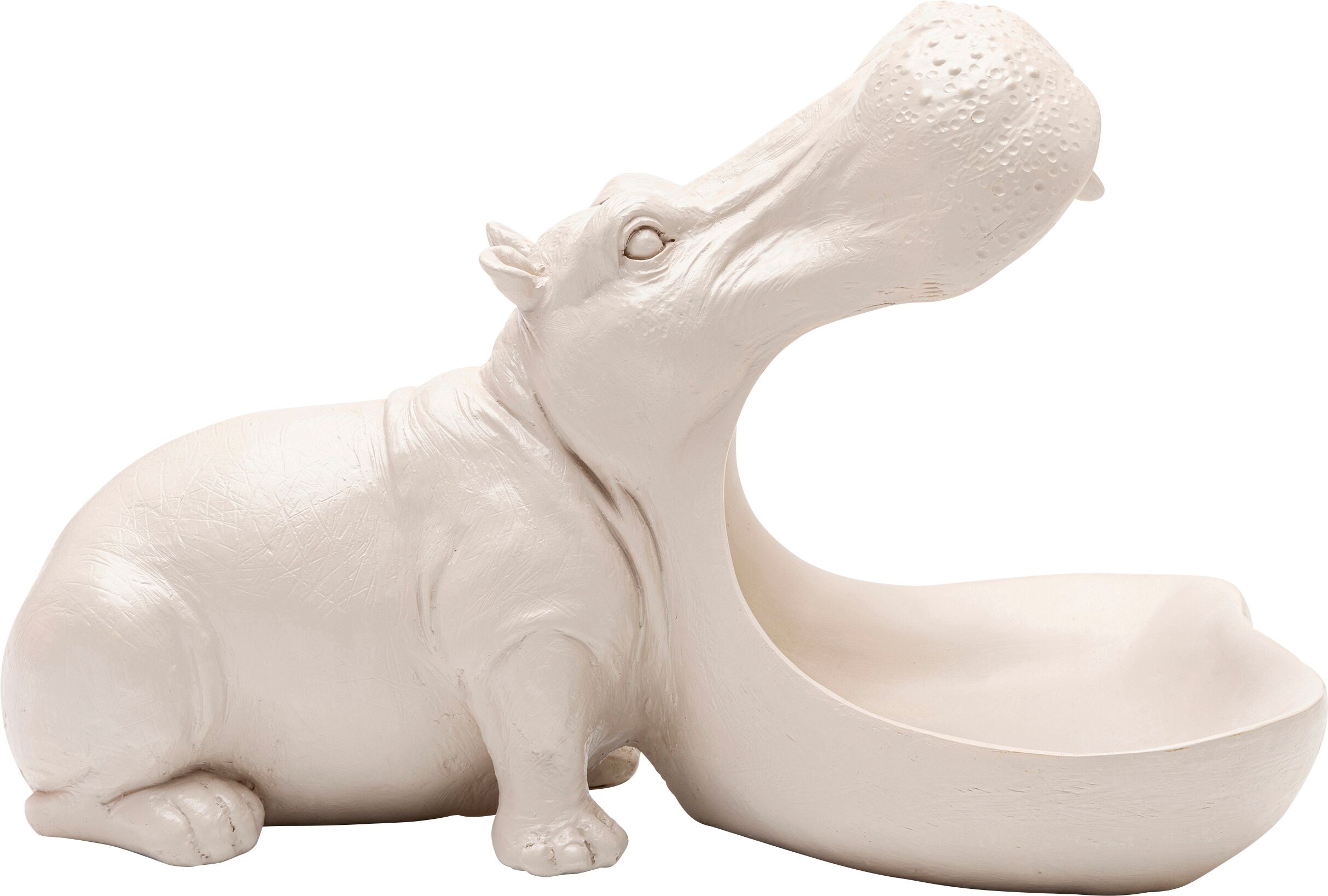 Dekofigur KARE DESIGN "Hungry Hippo", weiss (beige), B:14cm H:17cm T:27cm, Polyresin, Dekofiguren, Dekofigur, verschiedene Farben & Grössen beige B/H/T: 14cm x 17cm x 27cm