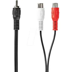 N CAGB24010BK02 - Cinch Stecker auf 2x Cinch Buchse Subwoofer Kabel 0,2m